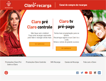 Tablet Screenshot of clarorecarga.com.br